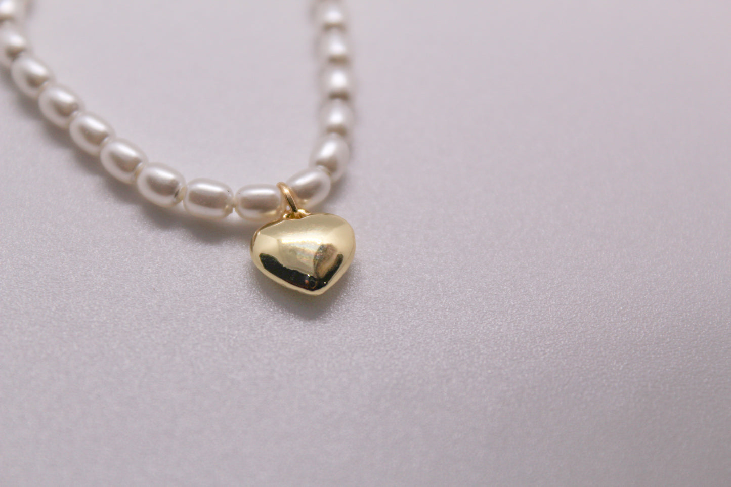 Collar corazón & perlas