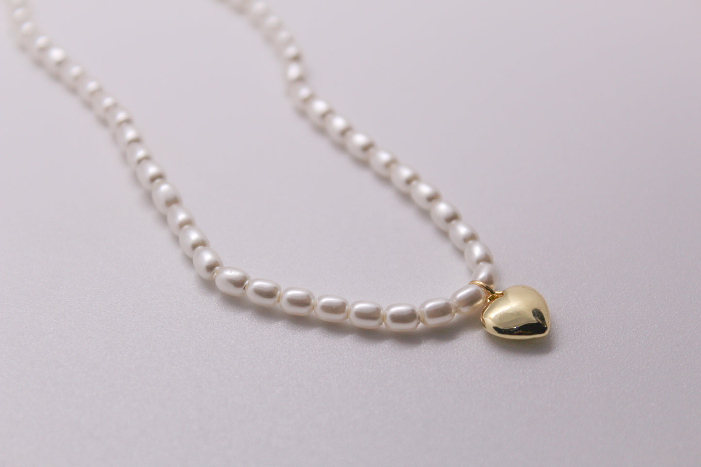 Collar corazón & perlas