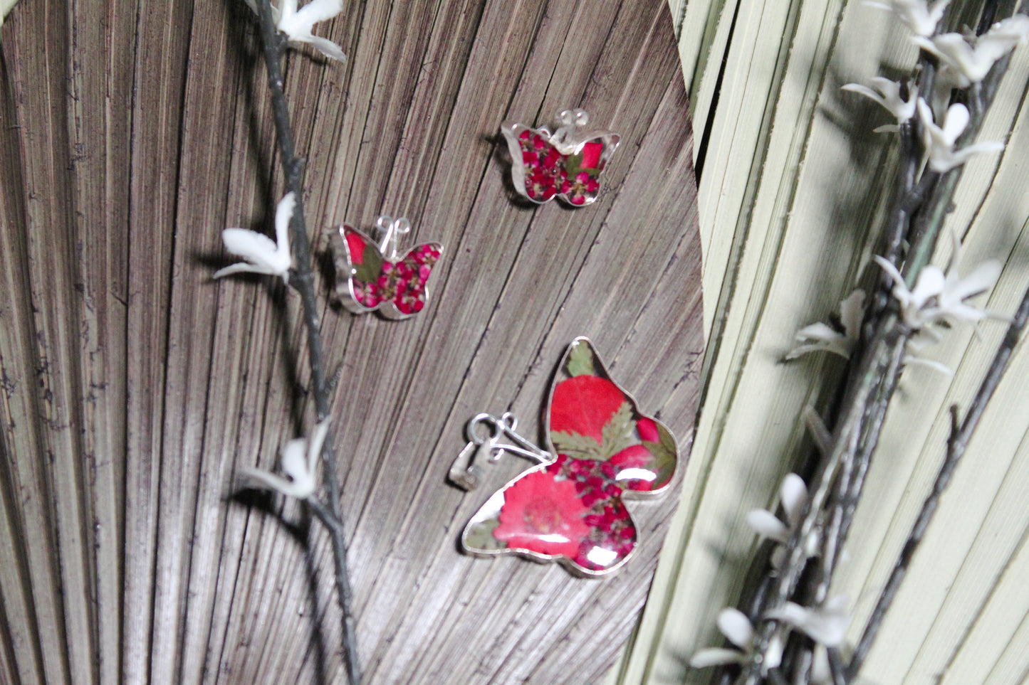 Set mariposas de flores